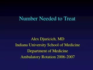 Number Needed to Treat