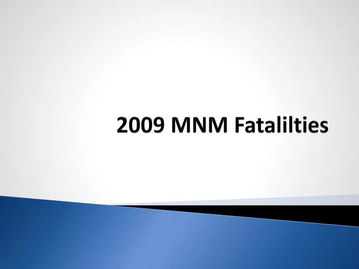 2009 mnm fatalilties