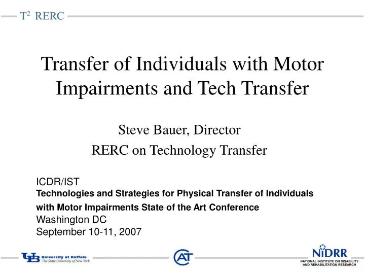 transfer of individuals with motor impairments and tech transfer