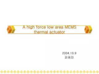 A high force low area MEMS thermal actuator