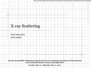 X-ray Scattering