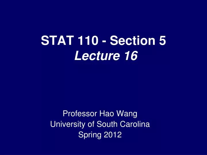 stat 110 section 5 lecture 16