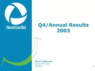Q4/Annual Results 2003