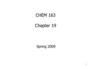 CHEM 163 Chapter 19