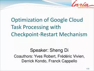 Optimization of Google Cloud Task Processing with Checkpoint-Restart Mechanism