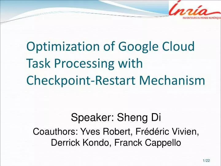 optimization of google cloud task processing with checkpoint restart mechanism