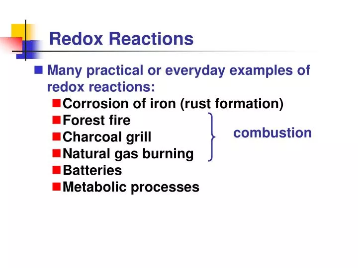 redox reactions