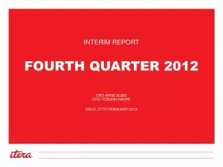 Fourth Quarter 2012