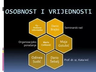 osobnost i vrijednosti