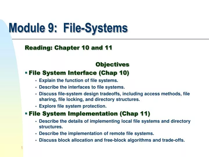 module 9 file systems