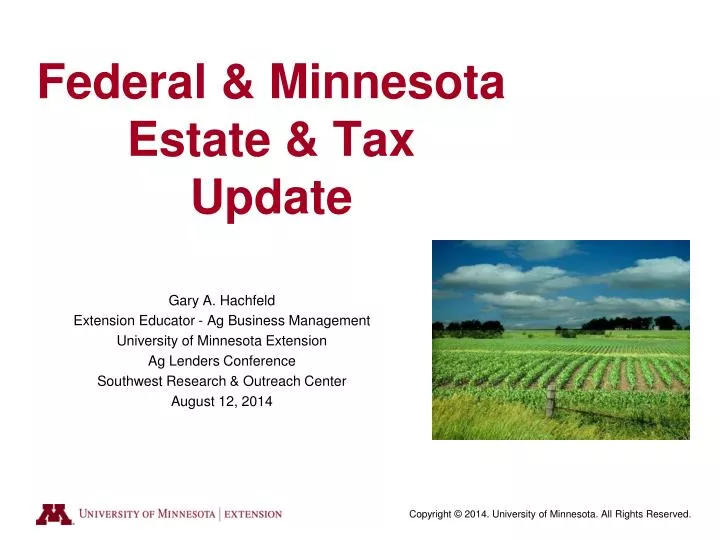 federal minnesota estate tax update