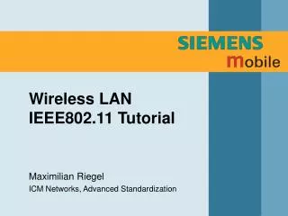 Wireless LAN IEEE802.11 Tutorial