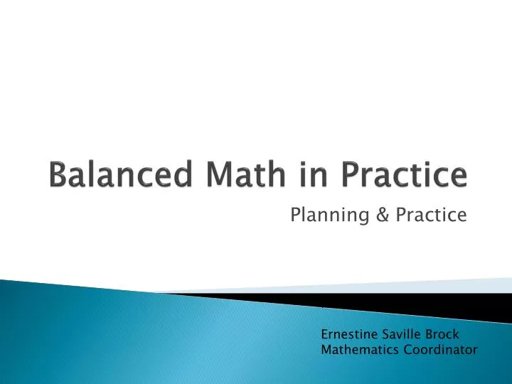 balanced math in practice