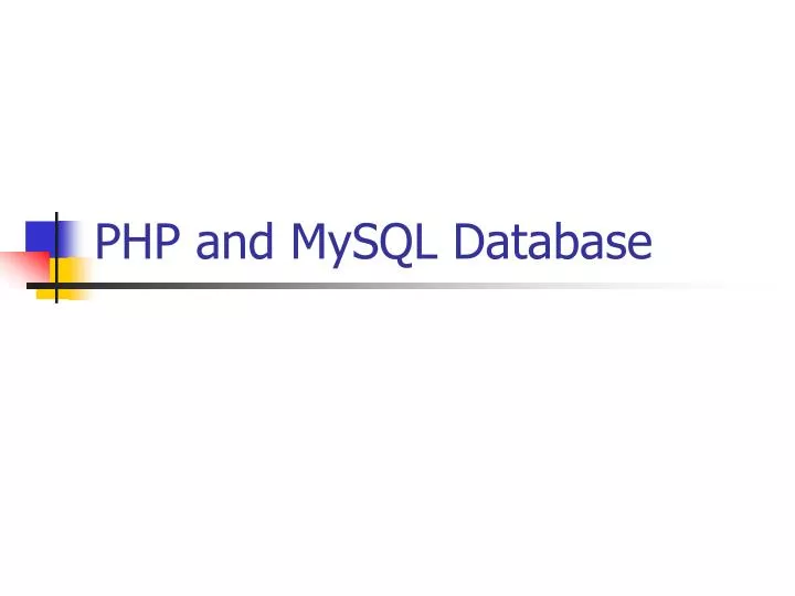 php and mysql database