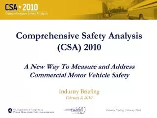 U.S. Department of Transportation Federal Motor Carrier Safety Administration
