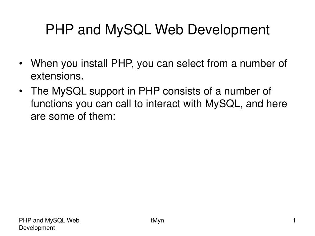 PPT - PHP and MySQL Web Development PowerPoint Presentation, free ...