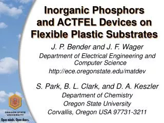 Inorganic Phosphors and ACTFEL Devices on Flexible Plastic Substrates