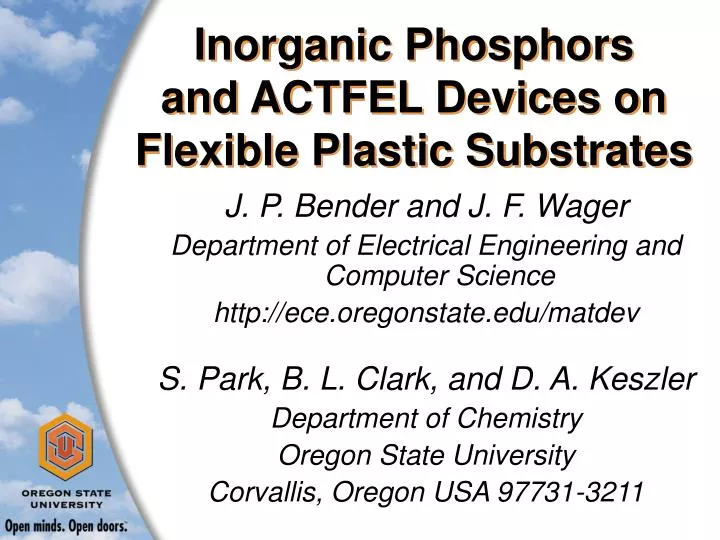 inorganic phosphors and actfel devices on flexible plastic substrates