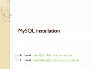 MySQL installation