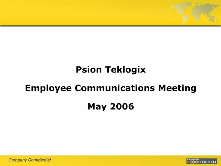 psion teklogix employee communications meeting may 2006