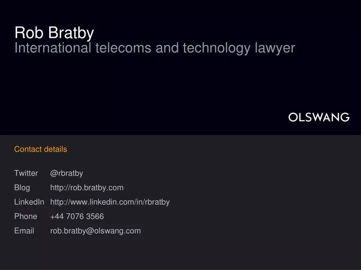 rob bratby international telecoms and technology lawyer