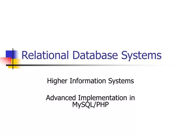 relational database systems