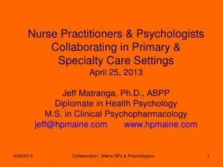 Psychologists at Health Psych Maine
