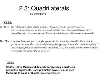 2.3: Quadrilaterals