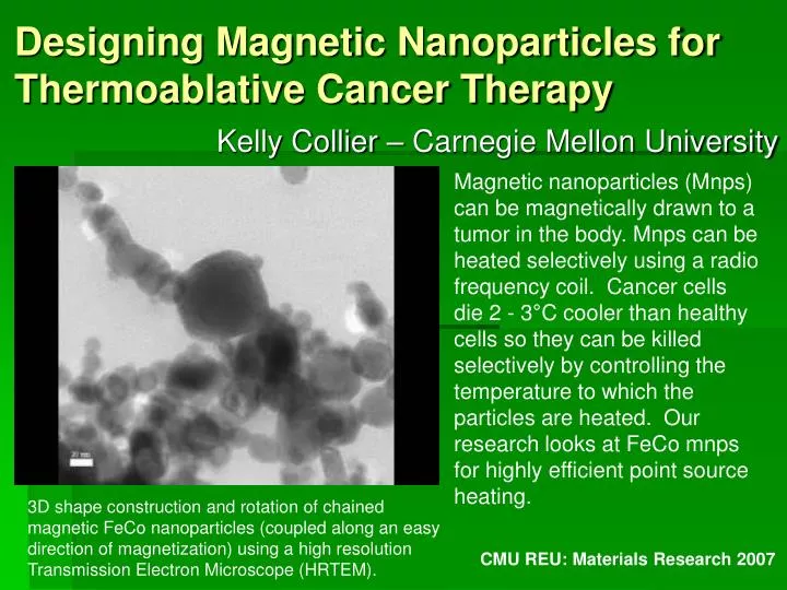 designing magnetic nanoparticles for thermoablative cancer therapy