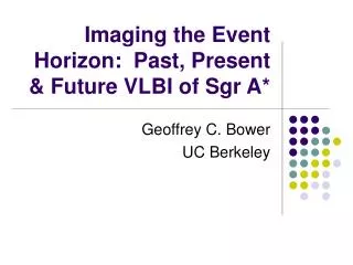 Imaging the Event Horizon: Past, Present &amp; Future VLBI of Sgr A*