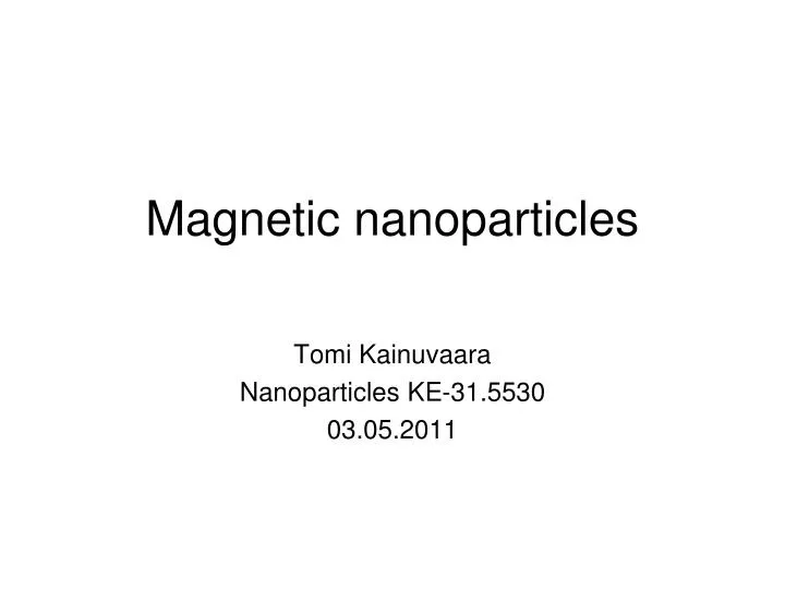 magnetic nanoparticles