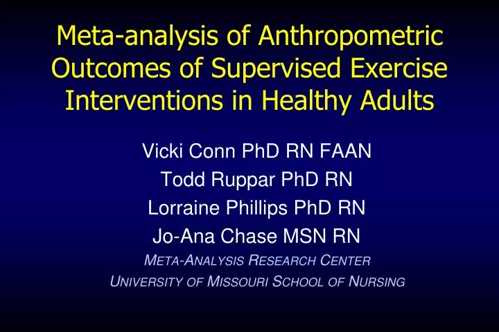 meta analysis of anthropometric outcomes of supervised exercise interventions in healthy adults