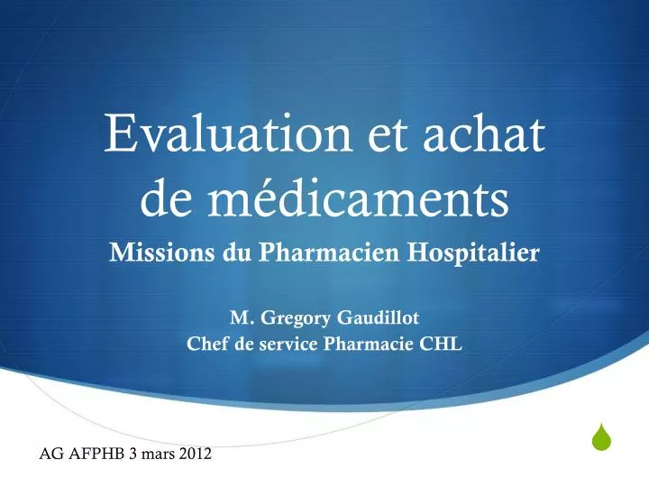 evaluation et achat de m dicaments