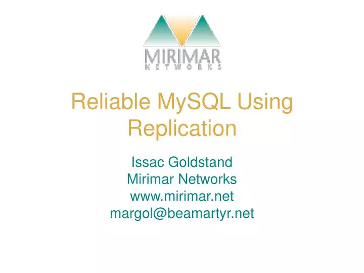 reliable mysql using replication