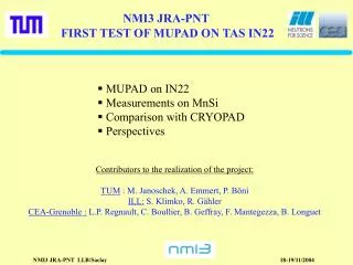 NMI3 JRA-PNT FIRST TEST OF MUPAD ON TAS IN22