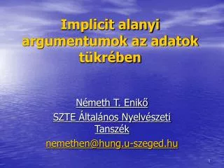 implicit alanyi argumentumok az adatok t kr ben
