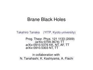 Brane Black Holes