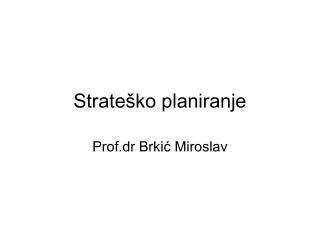 strate ko planiranje