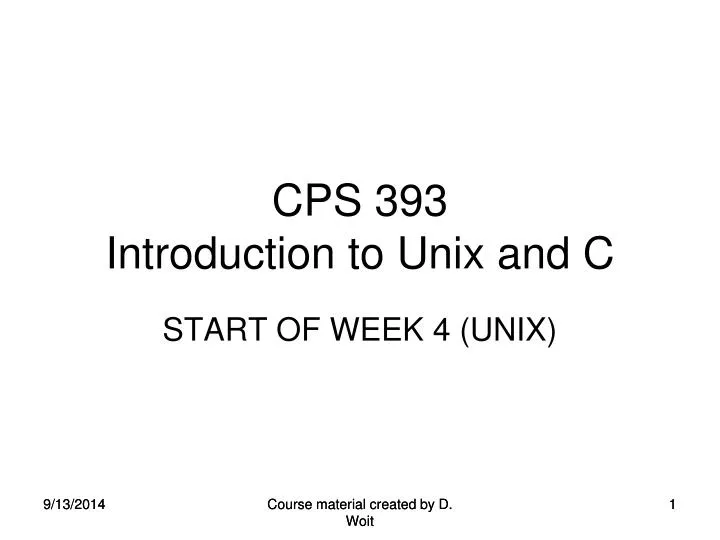 cps 393 introduction to unix and c