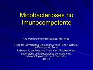 micobacterioses no imunocompetente