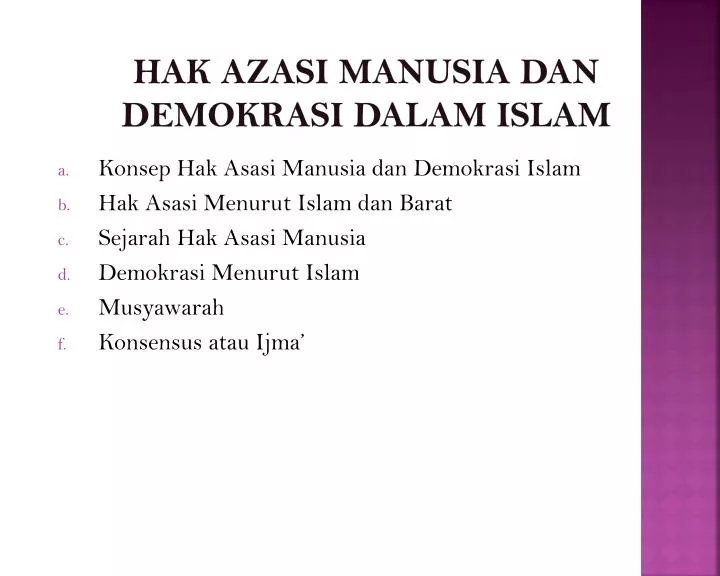 hak azasi manusia dan demokrasi dalam islam