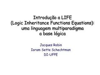 introdu o a life logic inheritance functions equations uma linguagem multiparadigma a base l gica
