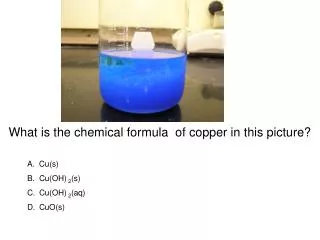 What is the chemical formula of copper in this picture?