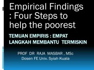 empirical findings four steps to help the poorest
