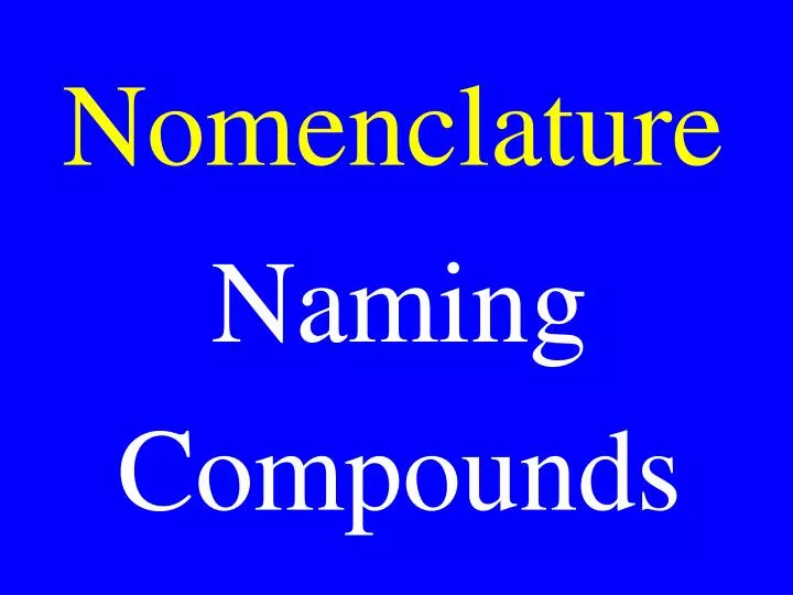 nomenclature