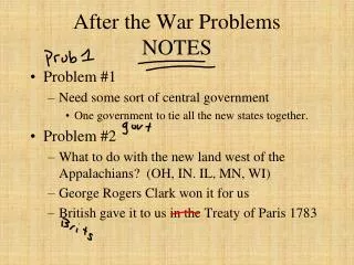 After the War Problems NOTES
