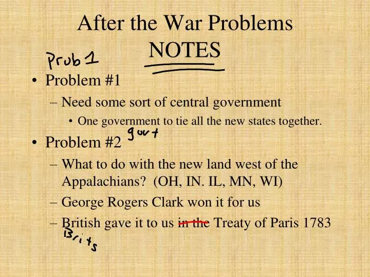 after the war problems notes