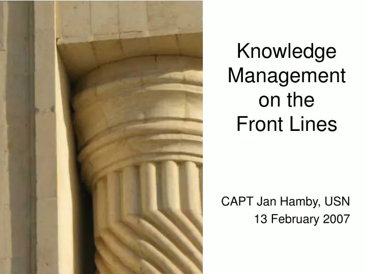 knowledge management on the front lines