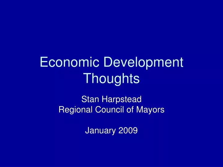 economic development thoughts
