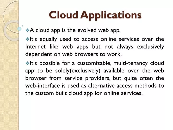 cloud applications